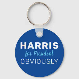 Harris For President Obviously 2024 Sign Key Ring