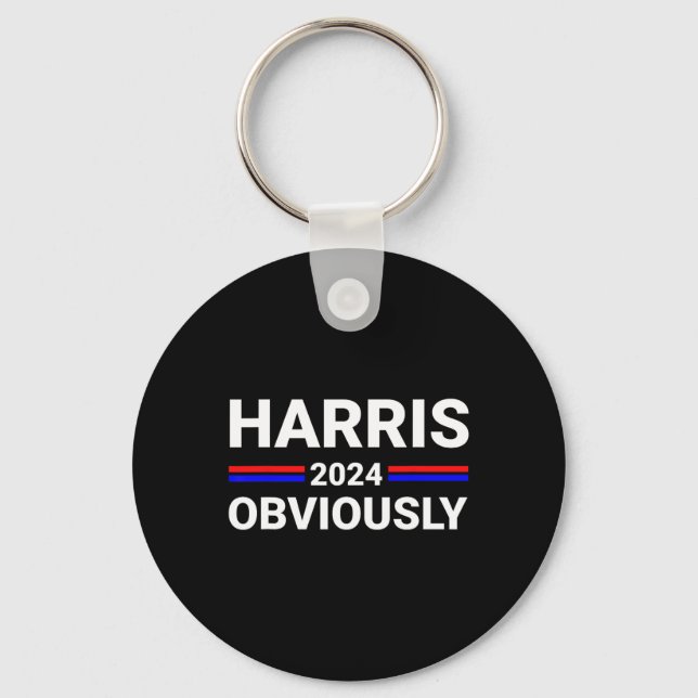 Harris For President Obviously 2  Key Ring (Front)