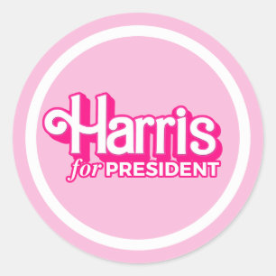 Harris for President Pink Style Classic Round Sticker