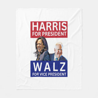Harris For President Walz For Vice President Kamal Fleece Blanket