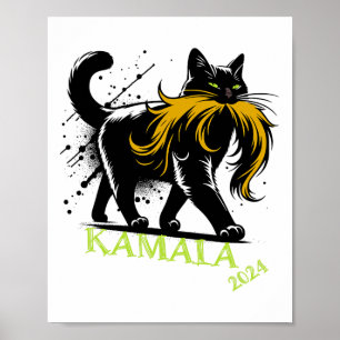 Harris Funny Retro Childless Cat Lady President 20 Poster