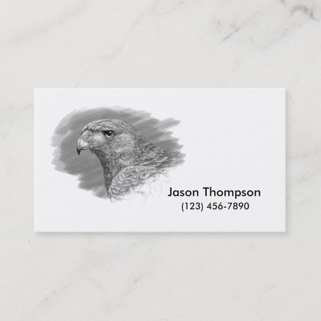 Harris Hawk Drawing Business Card (Front)