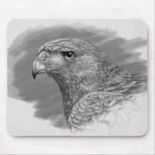 Harris Hawk Drawing Mouse Pad