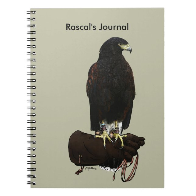 Harris Hawk on Glove Notebook (Front)