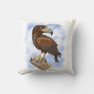 Harris Hawk On The Lookout Cartoon	 Cushion