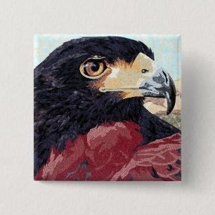 Harris Hawk textile 15 Cm Square Badge