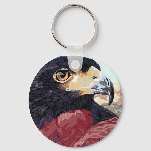 Harris Hawk textile Key Ring (Front)