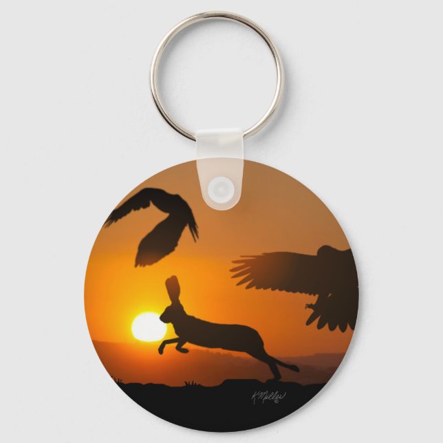 Harris Hawks Hunting Key Ring (Front)