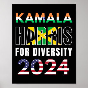 Harris India Jamaica Flag Diversity 2024  Poster