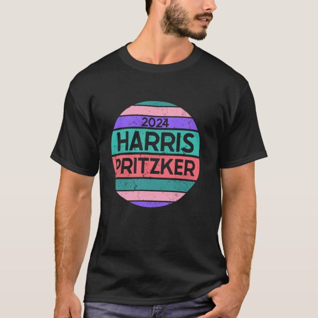 Harris J B Pritzker President Campaign Apparel T S T-Shirt (Front)