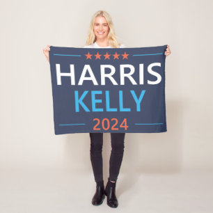 Harris Kelly 2024 Kamala Harris Democrat Fleece Blanket
