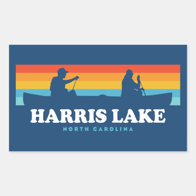 Harris Lake North Carolina Canoe Rectangular Sticker (Front)