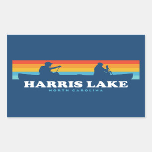 Harris Lake North Carolina Canoe Rectangular Sticker