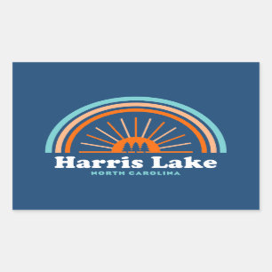 Harris Lake North Carolina Rainbow Rectangular Sticker