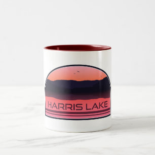 Harris Lake North Carolina Red Sunrise Two-Tone Coffee Mug