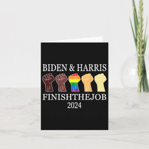 Harris Let's Finish The Job 2024 President Us Flag Card