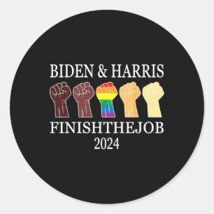 Harris Let's Finish The Job 2024 President Us Flag Classic Round Sticker