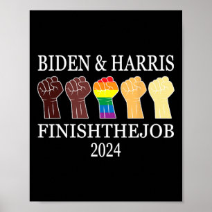 Harris Let's Finish The Job 2024 President Us Flag Poster