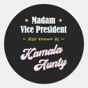 Harris Madam Vice President Aunty  Classic Round Sticker