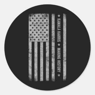 Harris Making History Grunge Distressed American F Classic Round Sticker
