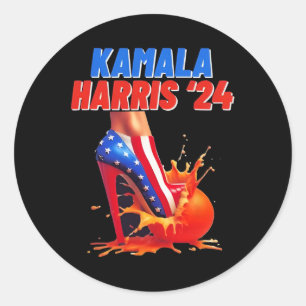 Harris Orange Crush High Heels Harris Usa Flag Classic Round Sticker
