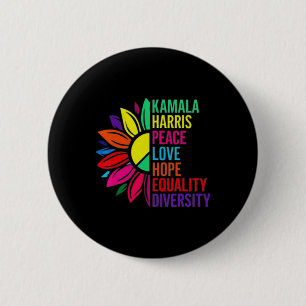 Harris Peace Love Equality Hope Diversity 1 6 Cm Round Badge