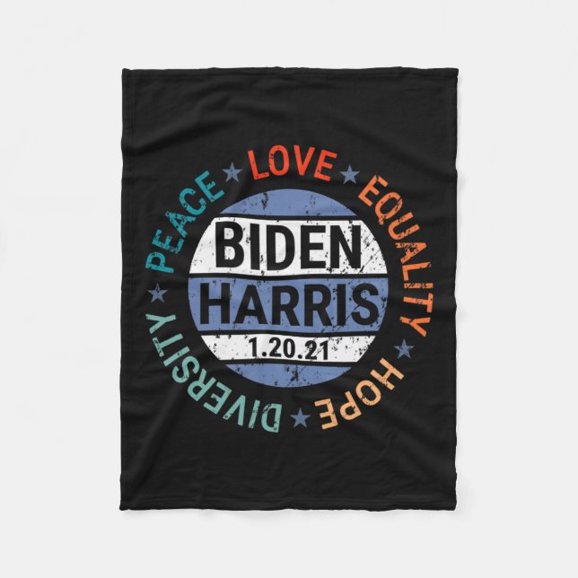 Harris Peace Love Equality Hope Diversity January  Fleece Blanket (Front)