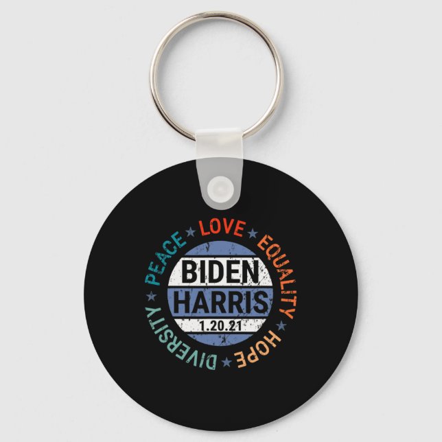 Harris Peace Love Equality Hope Diversity January  Key Ring (Front)