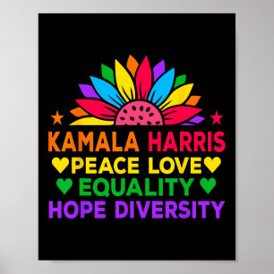 Harris Peace Love Equality Hope Diversity  Poster