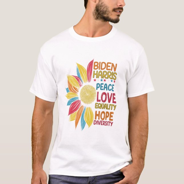 Harris Peace Love Equality T-Shirt (Front)