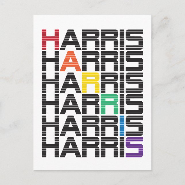 harris rainbow text stacks postcard (Front)