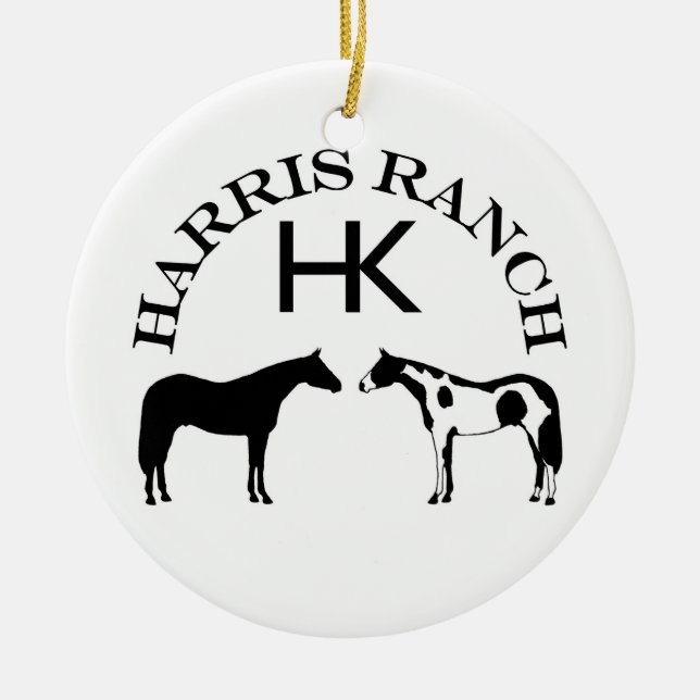 Harris Ranch Logo Ceramic Ornament (Front)