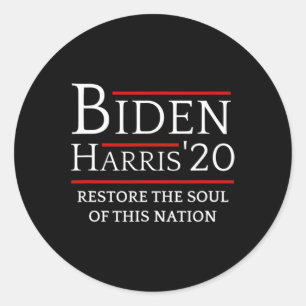 Harris Restore Soul Of Nation Vote 2020 Election Classic Round Sticker