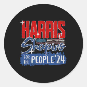 Harris-shapiro 2024 For The People Patriotic Us Fl Classic Round Sticker