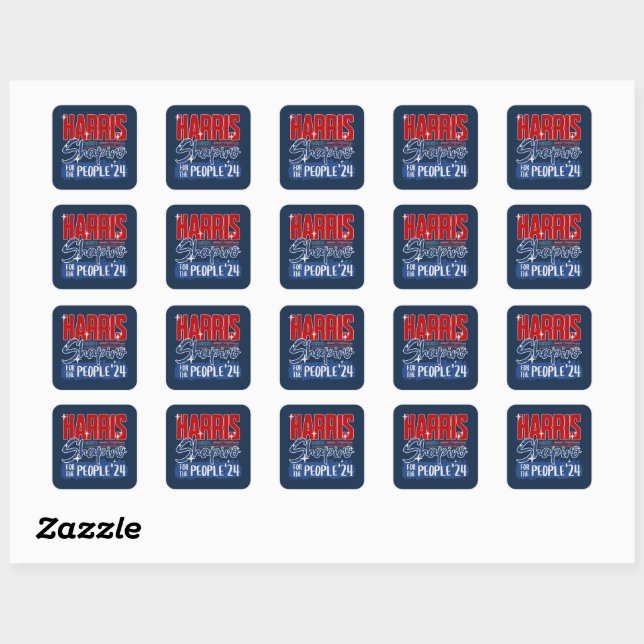 Harris Shapiro 2024 For the People US Flag Square Sticker (Sheet)