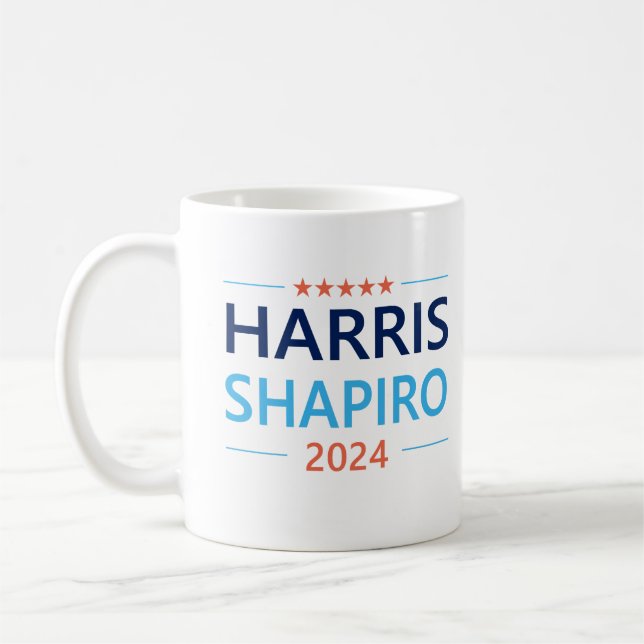 Harris Shapiro 2024 Kamala Harris Democrat Coffee Mug (Left)
