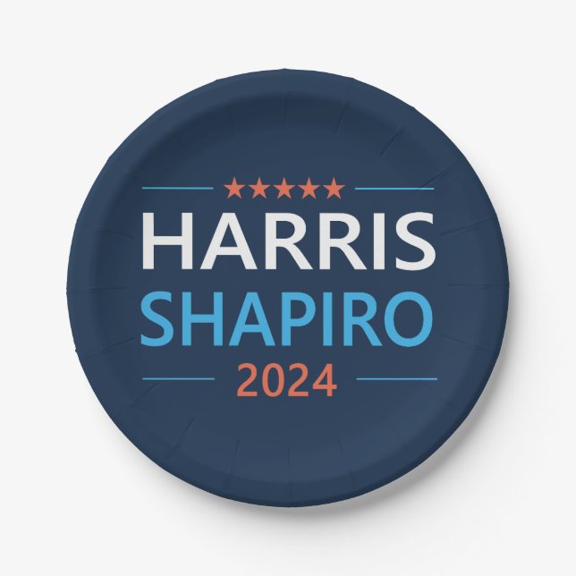 Harris Shapiro 2024 Paper Plate (Front)