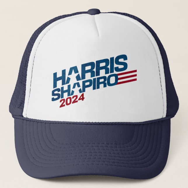 Harris Shapiro 2024 Stars and Stripes Patriotic Trucker Hat (Front)