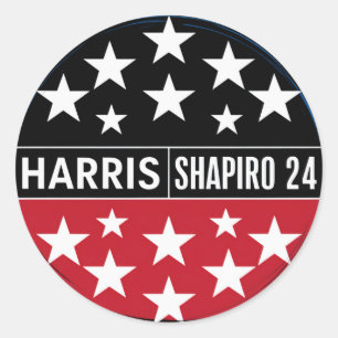 Harris-Shapiro 2024 Vintage President Kamala Classic Round Sticker