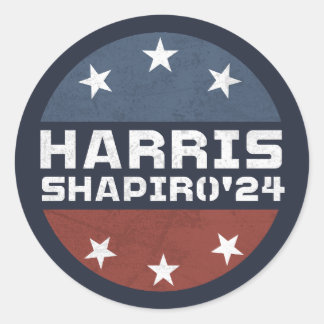 Harris Shapiro 2024 Vintage Red Blue Classic Round Sticker