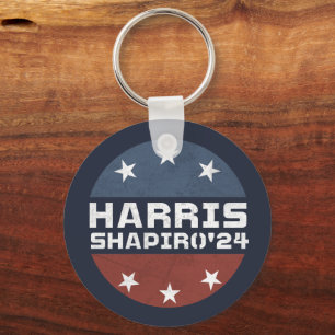 Harris Shapiro 2024 Vintage Red Blue Key Ring