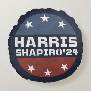 Harris Shapiro 2024 Vintage Red Blue Round Cushion