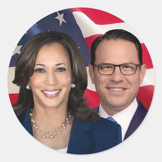 Harris Shapiro for America 2024 Classic Round Sticker (Front)