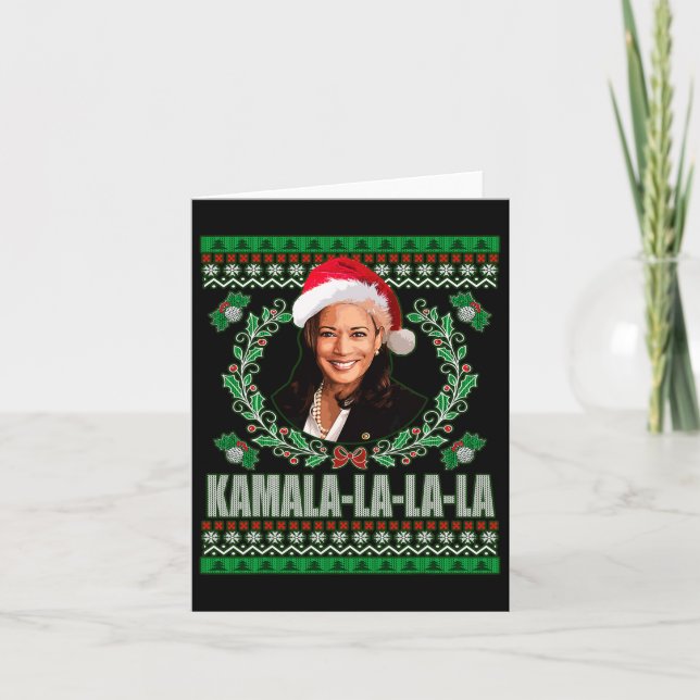 Harris Shirt Kamala La La La Women's Ugly Christma Card (Front)