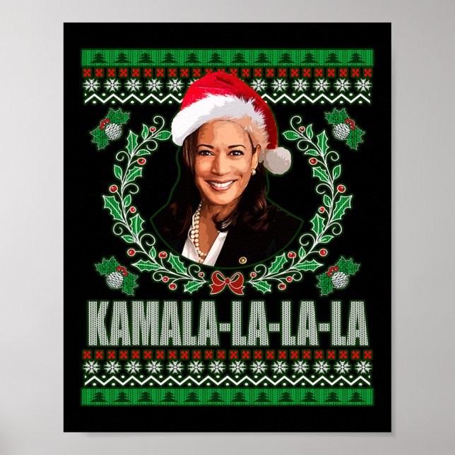 Harris Shirt Kamala La La La Women's Ugly Christma Poster (Front)