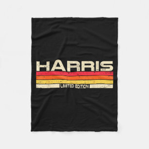 Harris Surname Birthday Family Reunion 80s 90s Fleece Blanket