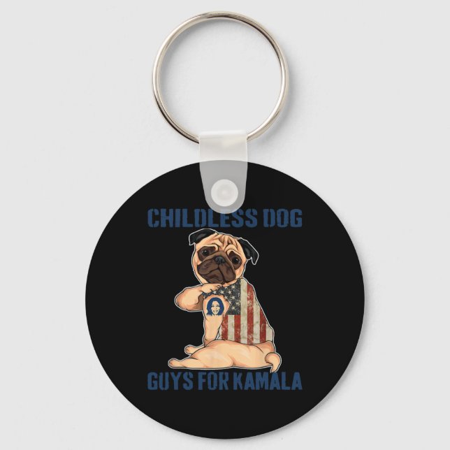 Harris Tattoo Childless Dog Ladies Guys Vote For K Key Ring (Front)