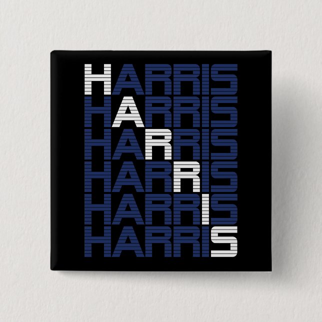 HARRIS text stacks 15 Cm Square Badge (Front)