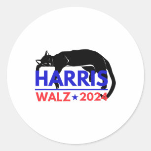 Harris Tim Waltz Harris Waltz 2024 Harris Cat Classic Round Sticker