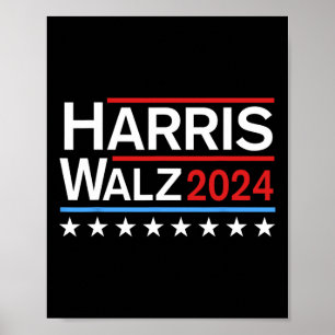Harris Tim Walz 2024 Democratic Ticket  Poster